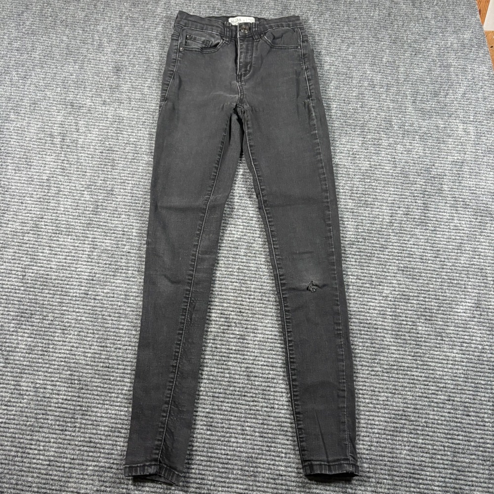 Mudd Womens High Rise Jean Leggings Faded Black Distressed Skinny Jeans Size 0